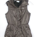 Columbia  brown puffer vest with hoodie size XS Photo 0