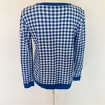 Talbots EUC Port Blue Gingham Print Crew Neck Sweatshirt Size S Photo 8