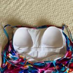 Aqua Green size 12 rufle floral print swinsuit Photo 5