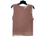 Alp N Rock Taylor Knit Tank Top Size M Pink Ribbed Crochet Detail Preppy Chic Size M Photo 1