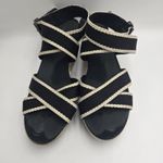 Old Navy Black Espadrille Wedge Sandals Size 9 Strappy Platform Summer Shoes Y2K Photo 6