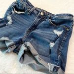 Abercrombie & Fitch Harper Low Rise Midi Jean Shorts Cuffed Distressed Size 00 Photo 2
