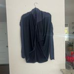 Lululemon navy striped iconic wrap cashmere blend long sleeve sweater 4 Photo 2