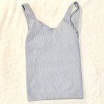 Spiritual Gangster NEW Light Gray Blue Ribbed Sleeves Tank Top - Size: XS Photo 5