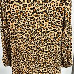 Kirundo XL leopard print flowy long sleeve dress casual office work boho Tan Photo 1
