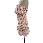 The East Order  Lila Ruched Floral-print Mini Dress In Blush‎ Rose Print Medium Photo 6