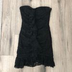 Forever 21 Black Strapless Vintage Lace Mini Dress with Ruffles size Small Photo 2