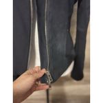 Theory Jacket Black Suede Moto Sz M Lamb Leather Wool Short Lined Photo 7