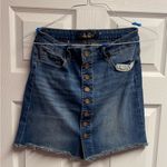 Indigo Rein Button Up Cotton Blend Denim Jean Mini Skirt Size 7/27 Photo 2