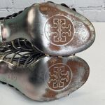 Tory Burch Strappy Peep Toe Heels Size 6.5 Animal Print Buckles Designer Shoes Photo 9