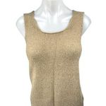 Saks 5th Avenue Saks Fifth Avenue Gold Metallic Wool Cashmere Sleeveless Tank Sweater Vest Top S Photo 0