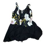 Longitude  Floral Print Bodice Solid Bottom Swim Dress Womens 24W Photo 3