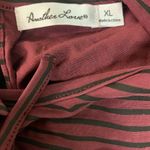 Another Lover Womens Burgundy Black Striped Tie Back Top Size XL Photo 2