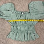 ZARA  Taffeta‎ Puff Sleeve Blousee Light Green XS Photo 7