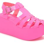 Berness‎ Brianna Fisherman Flatform Sandals Hot Pink Size 7 Y2K Chunky Platform Photo 1