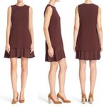 Theory  Malkan Bergen Flared Hem Shift Dress in Burgundy Photo 8