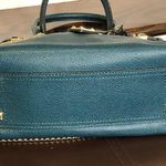 Henri Bendel CARLYLE Caviar Tumbled Teal Leather Satchel Bag with Original Strap Photo 20