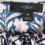 J.Crew  V-Neck Mini Dress Floral Fields Navy Smocked Waist Ruffle Neck Medium Photo 2