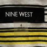 Nine West Dress Yellow Black White Striped Cap Sleeve Summer Dress Size 4 NEW Photo 1