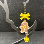 Gingerbread Man Earrings with Yellow Bows & Includes Baking Sheet Display Card ✨ Brown Photo 5