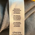 Chico's Womens Pants Size XLP Warm Gray Elastic Waist Work Professional Career Photo 6