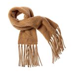 Stella McCartney Fringe Wool Blend Brown / Tan Scarf $558 Photo 2
