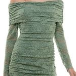 Lila Rose Lily Rose Sage Green Lace Long Sleeve Off The Shoulder Bodycon Dress XL NWT Photo 9