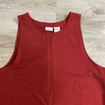 Vintage Lagenlook Seersucker Jumper Maxi Dress Button Large Cottage Red Photo 1