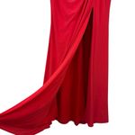 Mac Duggal  Long Sleeve Keyhole Draped Gown Red Sz 10 NWT Formal Maxi Dress 55708 Photo 9