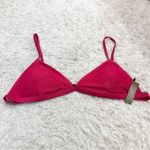 J.Crew Ribbed Triangle Bikini Top Hot Pink Size 3X Photo 1
