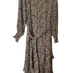 BODEN Women's Rope Petal Bloom Tiered Multi Ruffle Maxi Dress Floral Size 8 Brown Photo 0