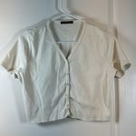 Brandy Melville White Button Down S/S Top Size Med GUC #7712 Photo 1