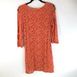 American Rag  Shift Dress 3/4 Sleeve Lace Overlay Floral Scoop Neck Orange M Photo 1