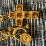 Mish Tworkowski N.Y.‎ Vintage Necklace MISH NY Cross Pendant Long RARE! Gold Photo 7