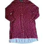 Gracila Cotton Floral Tunic Dress SZ XL Long Sleeve Ditsy Cottagecore Grannycore Red Photo 0