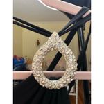 Cache Cachè Evening Gown Long Dress with Teardrop Jewel Vintage 90s Y2K Black Small Photo 2