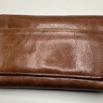 A Rare Sweet Vintage Brown Leather Hobo International Snap Wallet Blue Photo 0