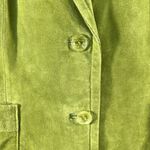 Colebrook Large Suede Leather Lime Green Jacket Women's Paisley Lined 2 Button Photo 2