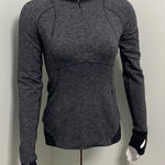 Lululemon Women Runderful Gray Fitted Running Top Half Zip Pullover Size 4 Small Photo 0
