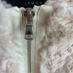 Tart Lemon  Cream Faux Fur Zip Up Vest Photo 4