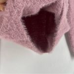 Planet Gold  Mauve Pink Soft Fluffy Cutout V Neck Long Sleeve‎ Sweater Photo 7