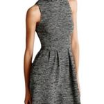 Ganni Anthropologie Pinnacle Dress Tweed Pleats Ruffle Neck Sleeveless Sz XS GUC Photo 0