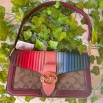 Coach  GEORGIE SHOULDER BAG SIGNATURE CANVAS-RAINBOW LINEAR QUILTING C1530 Photo 0