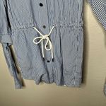 Lafayette 148 Blue White Striped Cotton Button Photo 2