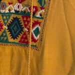 NWT Max‎ Mustard Tunic with Geometric Embroidery Yellow Size M Photo 4