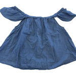 Madewell  Shirt‎ Womens XS Blue Off Shoulder Chambray 100% Cotton Peasant Boho Photo 0