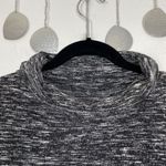 Aakaa Woman's Sz L Marled Gray Long Flared Bell Sleeve Mock Neck Sweater Dress Photo 3