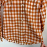 J.Crew Gingham Preppy Plaid Button Down Top Sz 0 Spring Orange White Cotton Photo 9