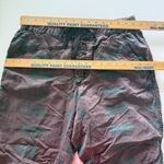 Anthropologie Jacquie Button-Fly Plaid Drawstring Joggers Burgundy Black Sz M Photo 6