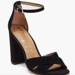 Sam Edelman Yancy Black Suede Block Heel Ankle Strap Sandal Heels 8 Photo 0